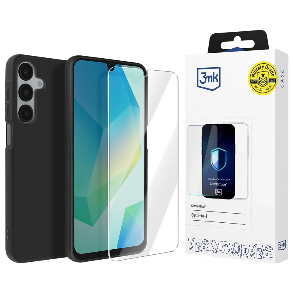 Капак за Samsung Galaxy A16 4G / A16 5G - 3mk ComfortDuo Glass + Matt Case - Черен