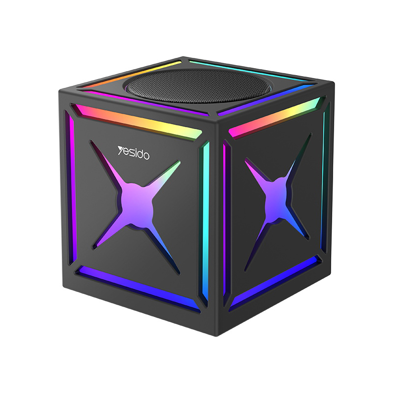 Безжичен високоговорител, преносим, Bluetooth V5.3, TWS, 500mAh, Bluetooth V5.3, 500mAh, RGB светлини - Yesido (YSW34) - Черен