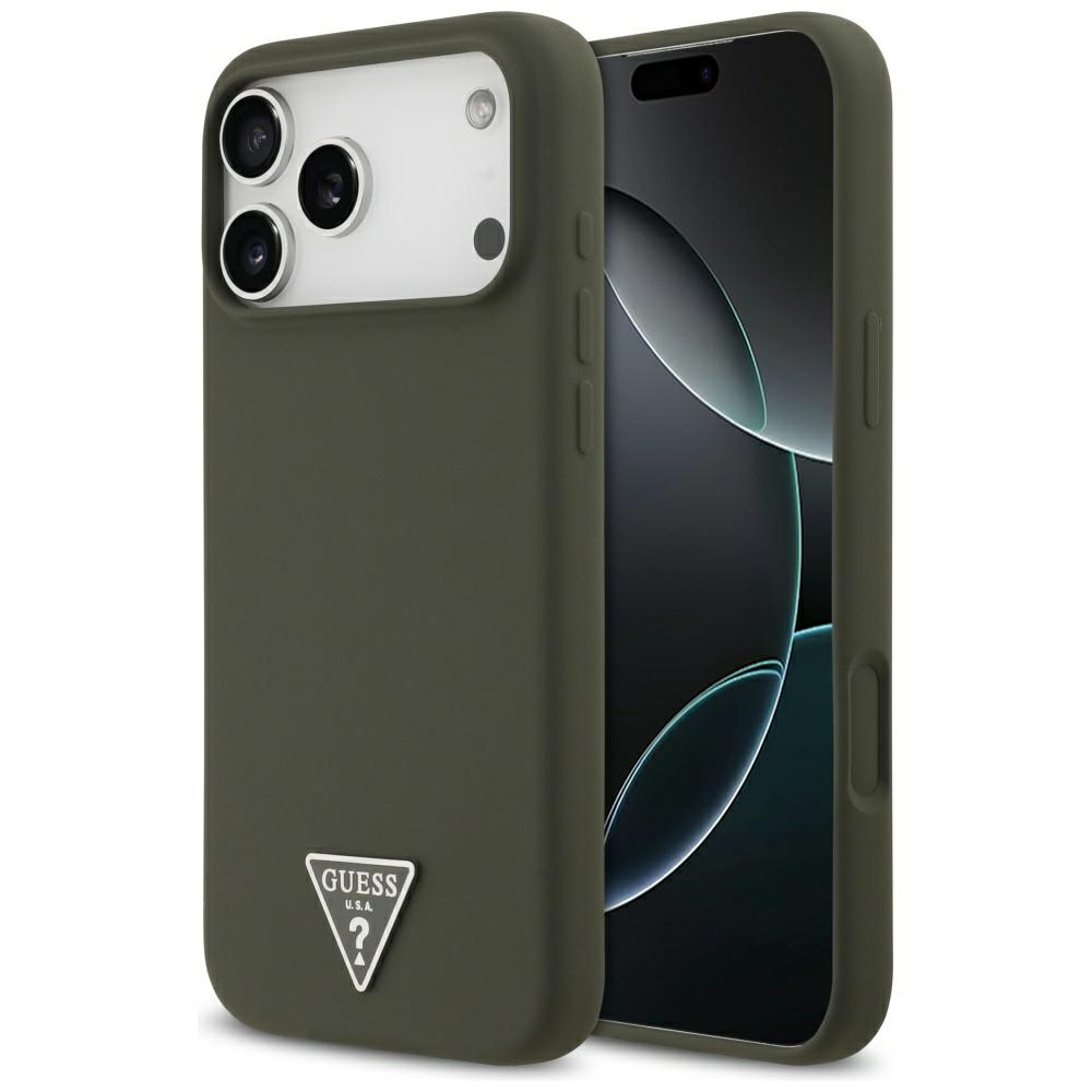 Калъф за iPhone 17 Pro Max - Guess Silicone Triangle Logo MagSafe (GUHMP17XSCTRLMA) - Каки