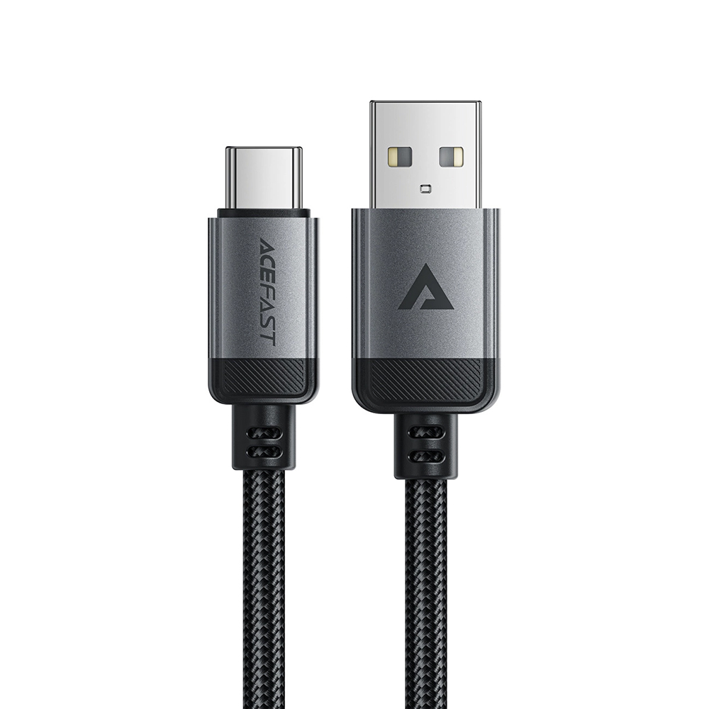 USB към Type-C кабел за зареждане, 3A, бързо зареждане, 1,2 м - Acefast (C20-04) - Черен