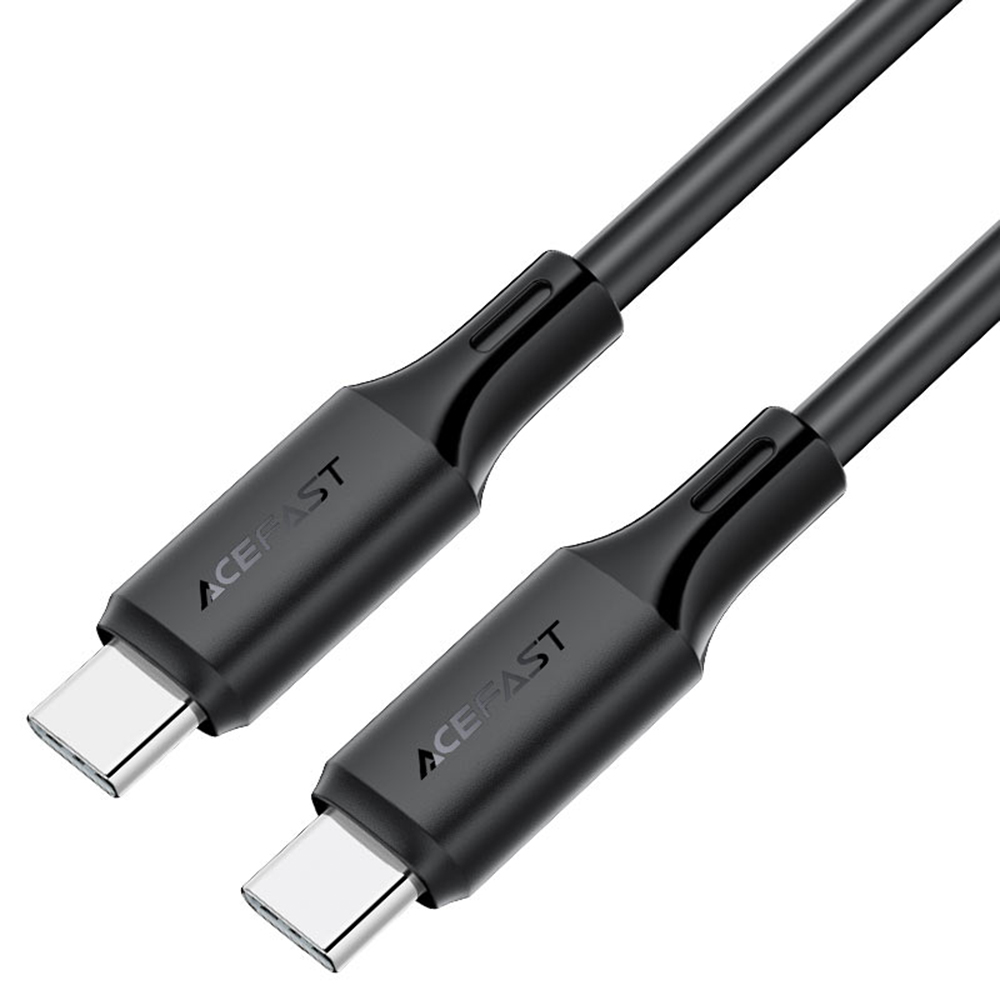 Кабел за зареждане от Type-C към Type-C, 60 W, 3 A, бързо зареждане, 1,2 m - Acefast (C17-03) - Черен