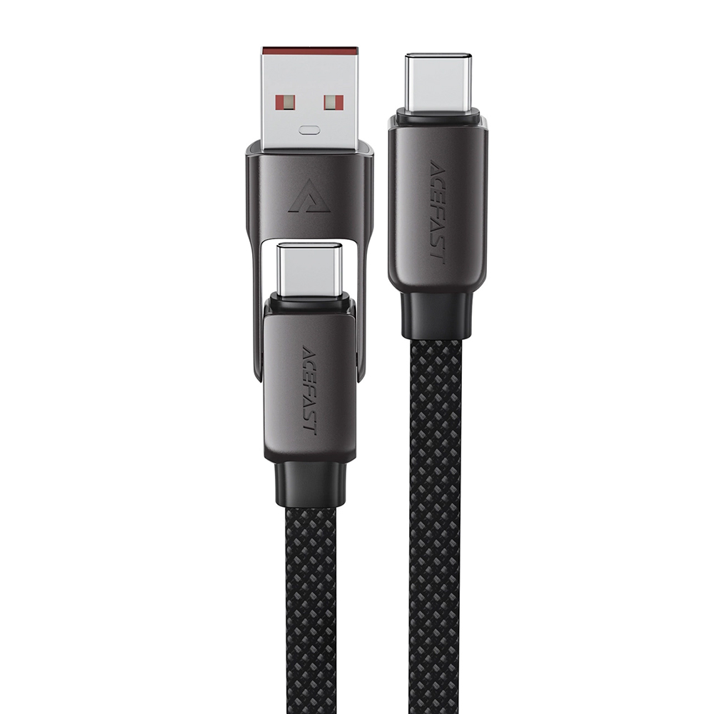 Кабел за зареждане Type-C към USB, Type-C, 60W, 3A, Бързо зареждане, 1,2 м - Acefast (C13-04) - Черен