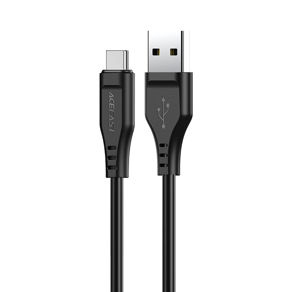 Захранващ кабел USB към Type-C, 60W, 3A, бързо зареждане, 1,2 м - Acefast (C3-03) - Черен