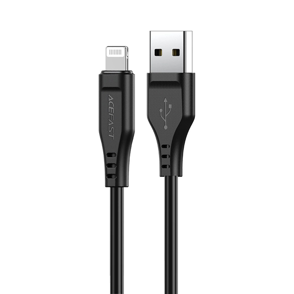 Захранващ кабел USB към Lightning, 2.4A, 480Mbps, 1.2m - Acefast (C3-02) - Черен