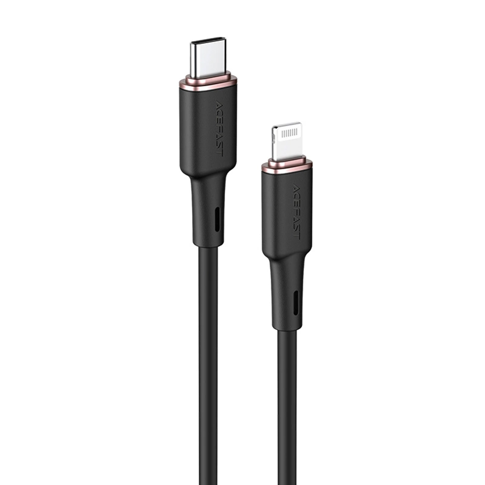 Захранващ кабел USB-C към Lightning, 30W, 3A, бързо зареждане, MFi сертификат, 1,2 м - Acefast (C2-01) - Черен