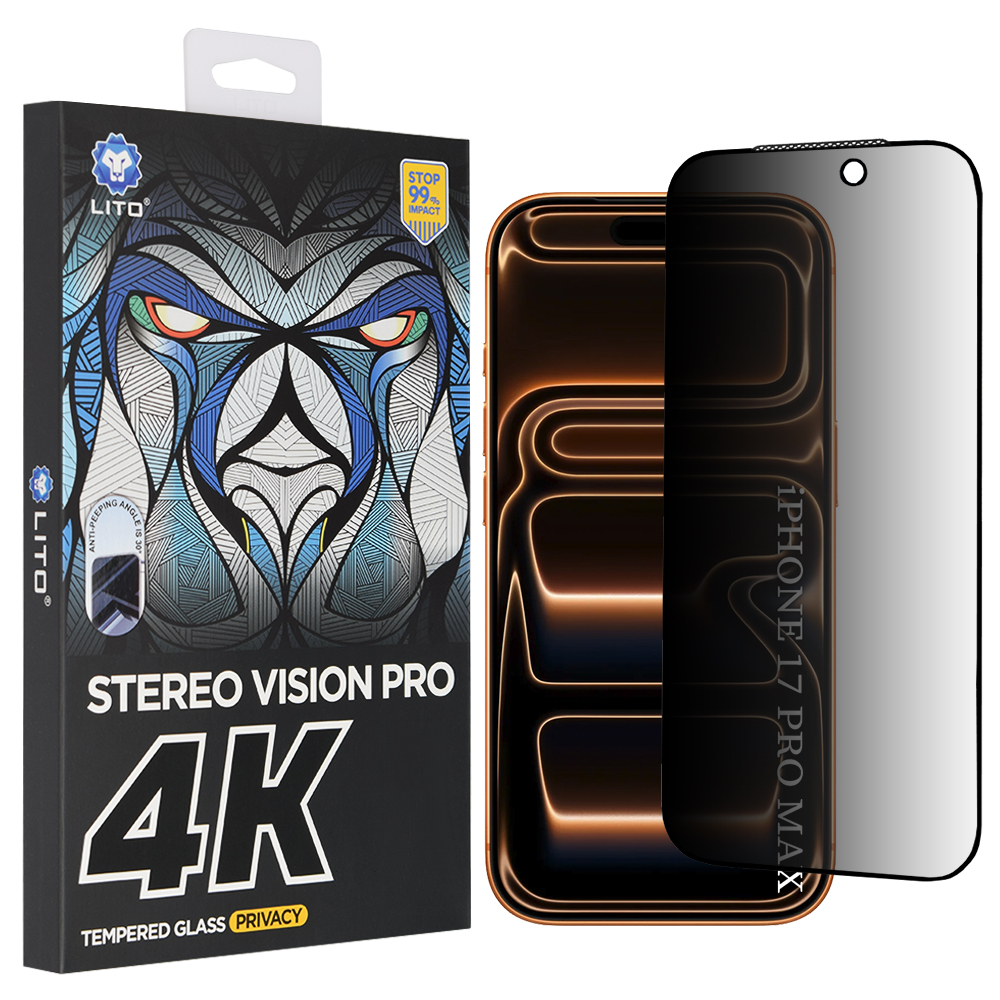 Калъф за iPhone 17 Pro Max - Lito D+ Max 4K Privacy - Черен