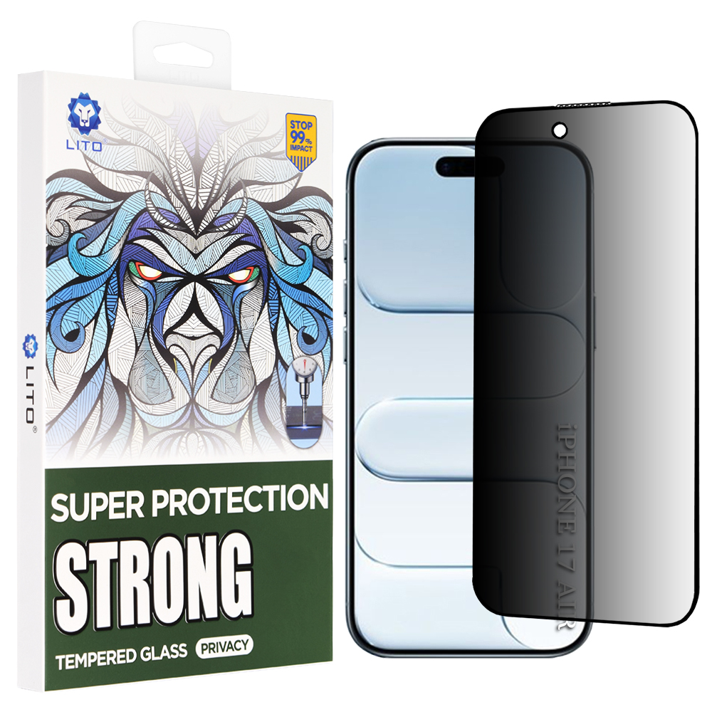 Калъф за iPhone 17 Air - Lito D+ Max Max Strong Privacy - Черен