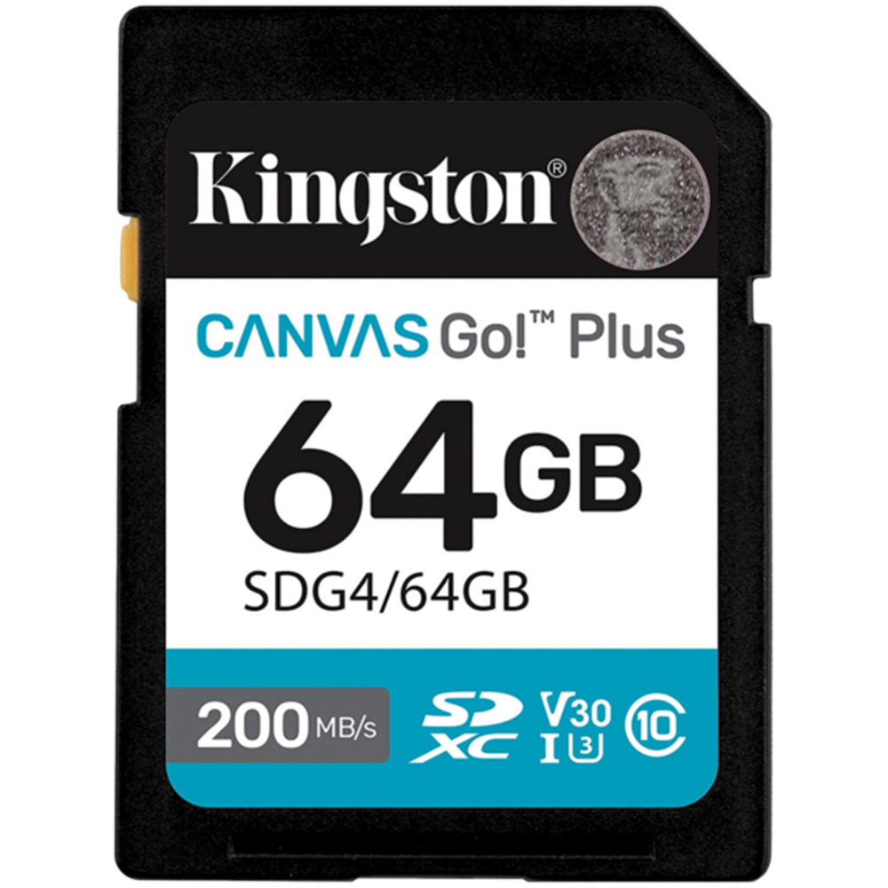 Карта с памет, 64GB - Kingston Canvas Go Plus (SDG4/64GB) - Черен