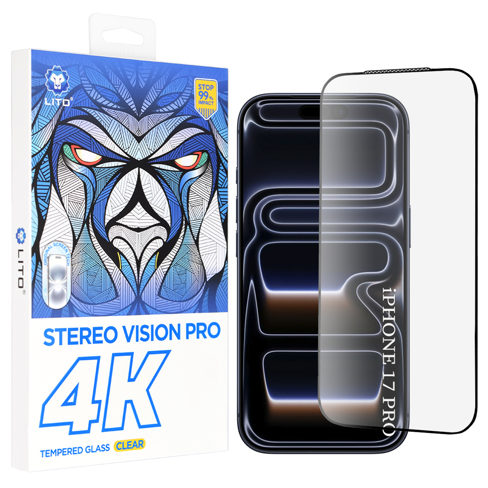 Скрийн протектор за iPhone 17 Pro / iPhone 18 Pro - Lito D+ Max 4K - Черен