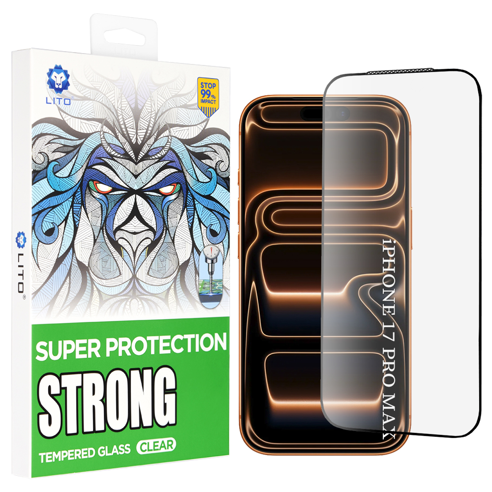 Скрийн протектор за iPhone 17 Pro Max / iPhone 18 Pro Max - Lito D+ Max Strong - Черен