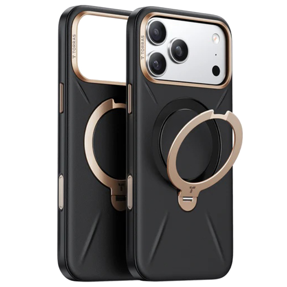 Калъф за iPhone 17 Pro - Torras QPRO Leather Series - Черен