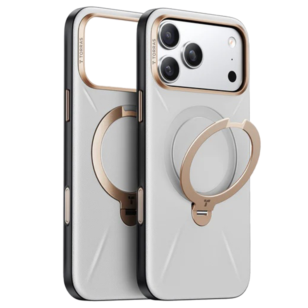 Калъф за iPhone 17 Pro - Torras QPRO Leather Series - Сив