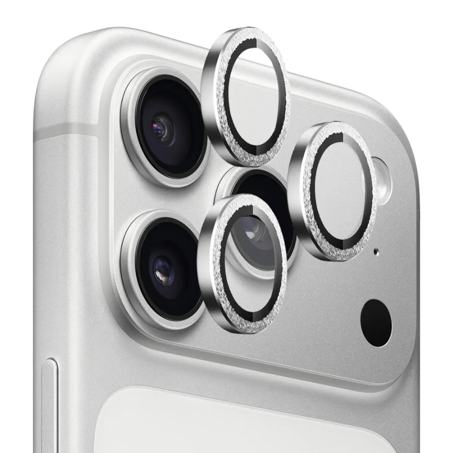 Калъф за iPhone 17 Pro / iPhone 17 Pro Max - Blueo Original Metal Frame Lens Glass - Сребрист Diamond