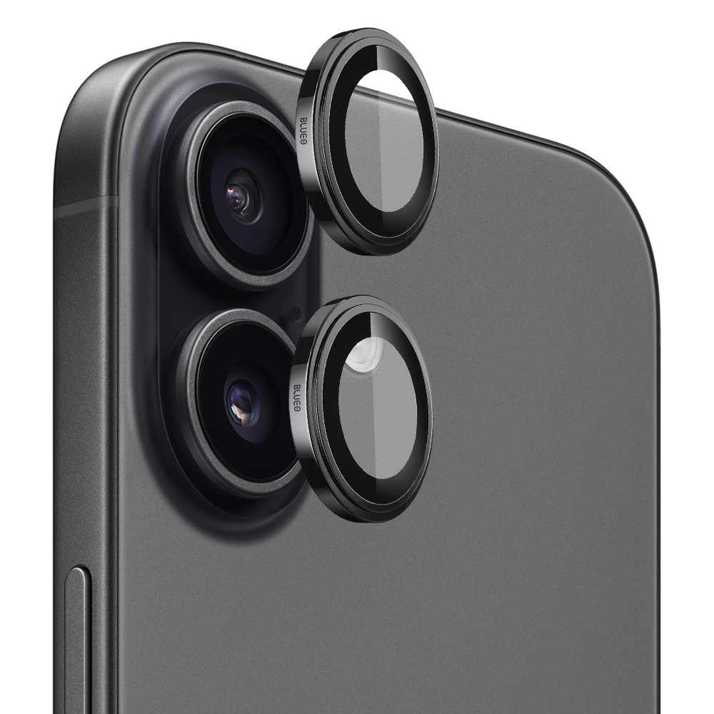 Калъф за iPhone 17 - Blueo Sapphire Crystal Original Lens Glass - Черен