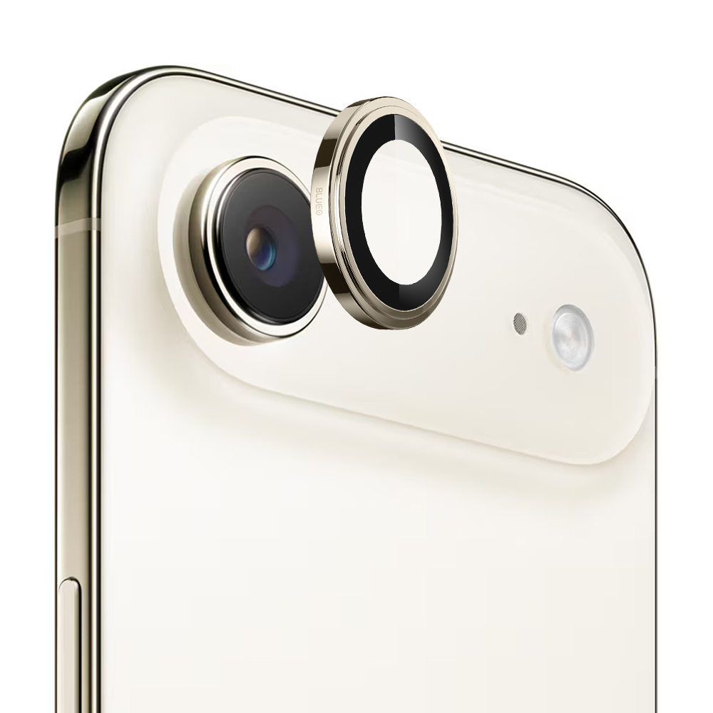 Калъф за iPhone 17 Air - Blueo Sapphire Crystal Original Lens Glass - златен