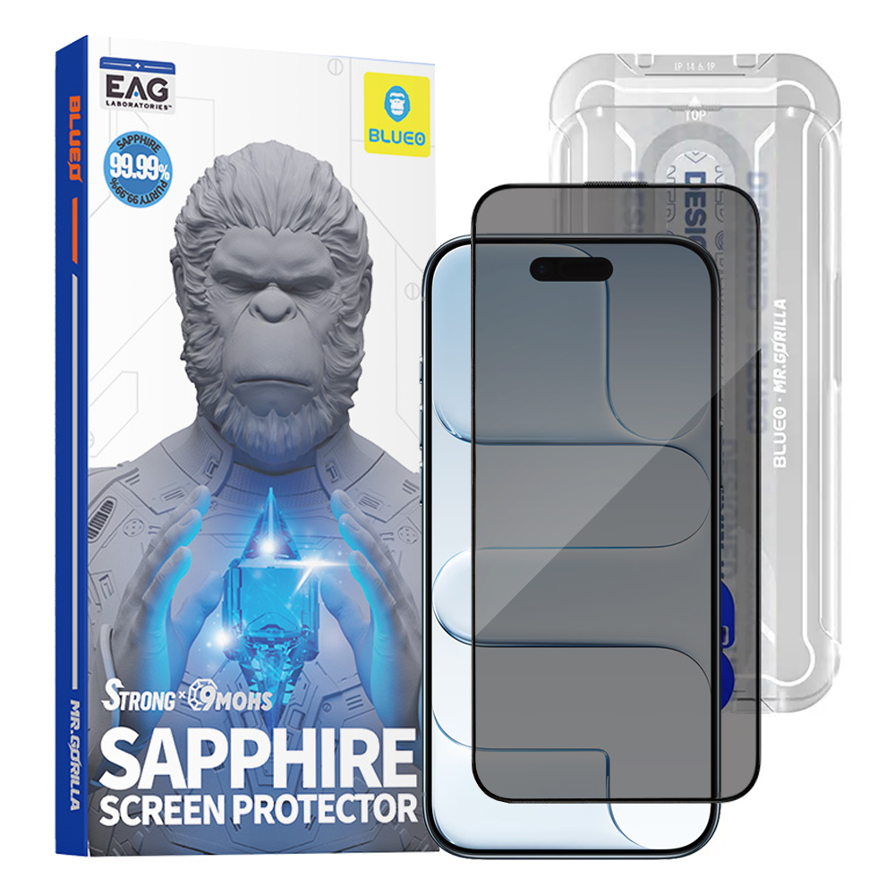 Калъф за iPhone 17 Air - Blueo Premium Sapphire нечупливо/надраскващо се 9H стъкло - поверителност