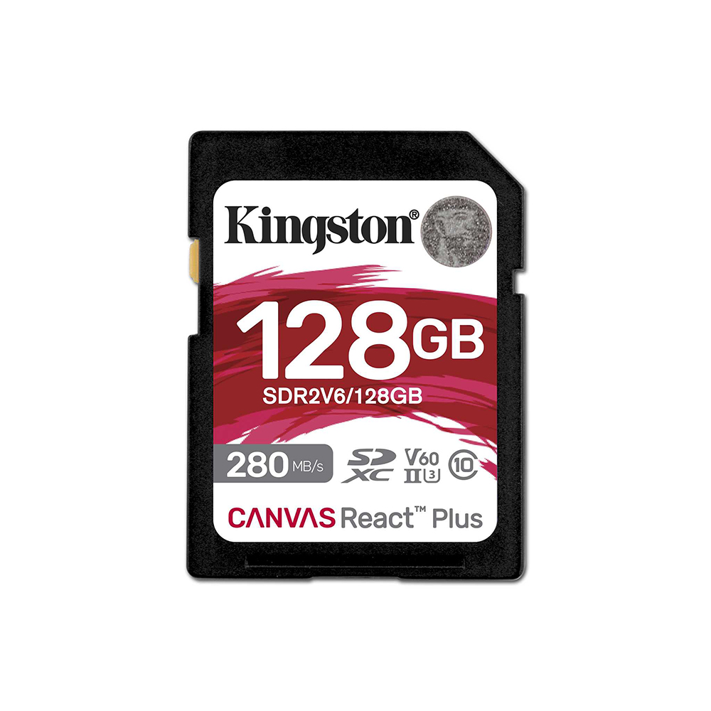 Карта с памет, SDXC, 128GB - Kingston Canvas React Plus (SDR2V6/128GB) - Черен