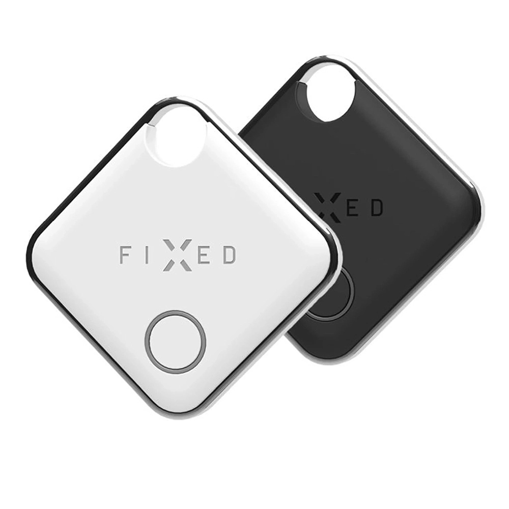 Chei Tracker, Blutooth 5.0, Find My (комплект 2) - Фиксиран (FIXTAG-DUO-BKWH) - Бял/Черен