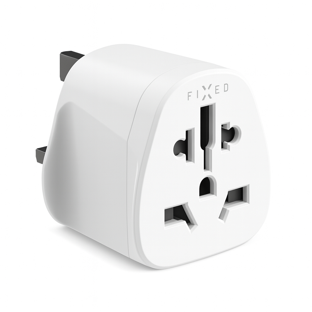 Адаптер UK към EU/US/AUS, 10A/2500W - Фиксиран (FIXCT-UK) - Бял