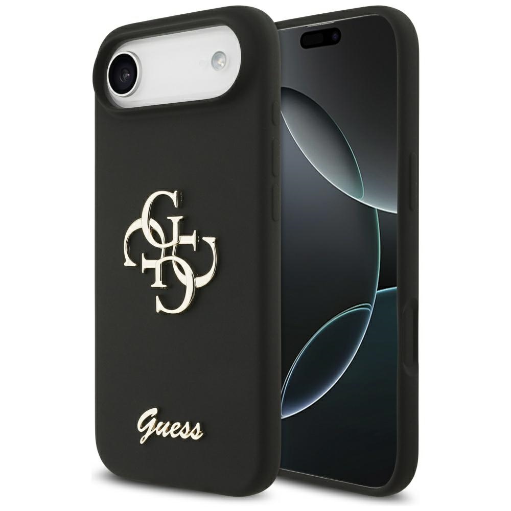 Калъф за iPhone 17 Air - Guess Silicone Big 4G Script (GUHCP17MSC4GSMK) - Черен