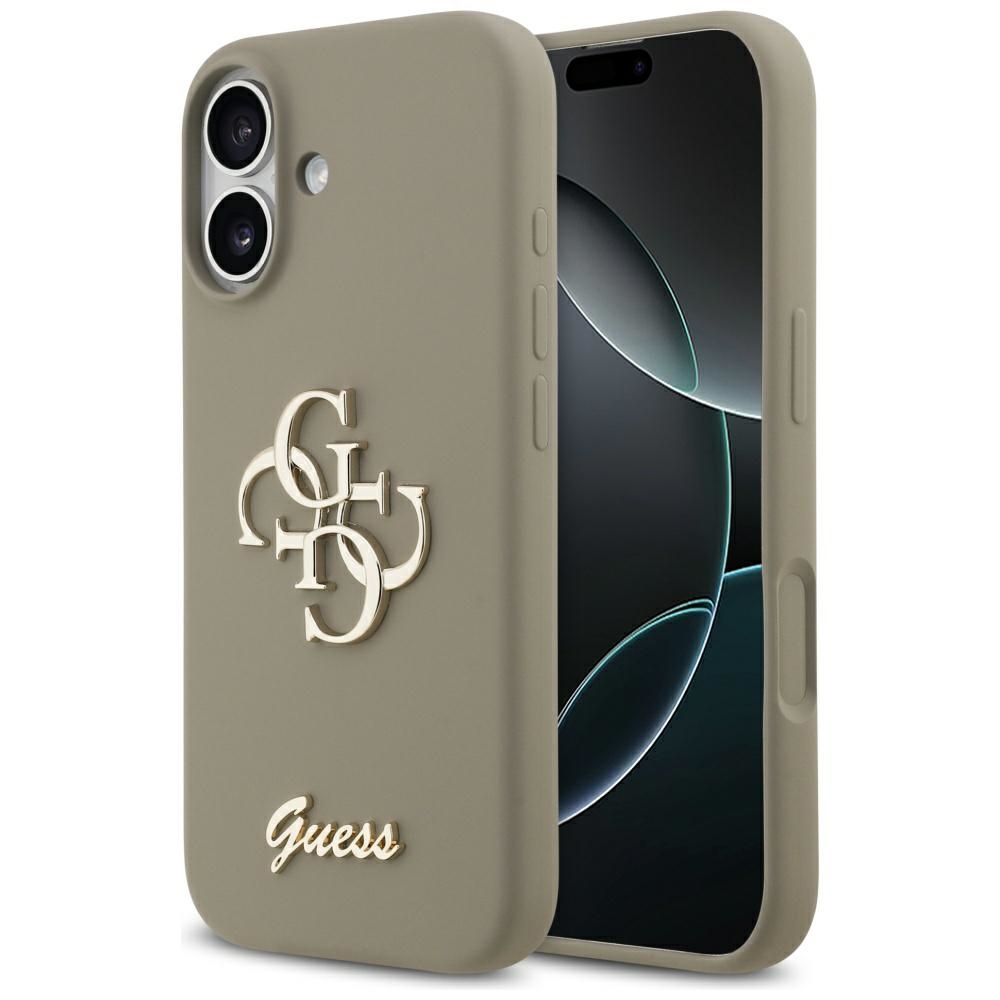 Калъф за iPhone 17 - Guess Silicone Big 4G Script (GUHCP17SSC4GSMW) - Кафяв