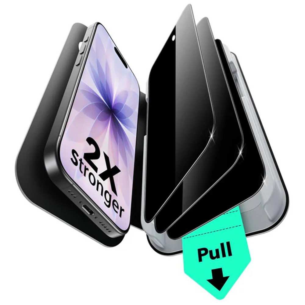 Калъф за iPhone 17 / iPhone 16 Pro (комплект от 3) - ESR Privacy Tempered Glass UltraFit - Черен