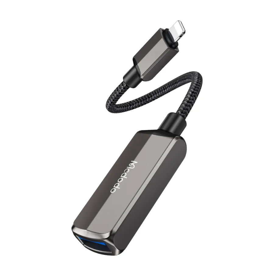 Адаптер Lightning към USB, алуминиев Lightning, 2.4A - Mcdodo (CA-2690) - тъмно сив