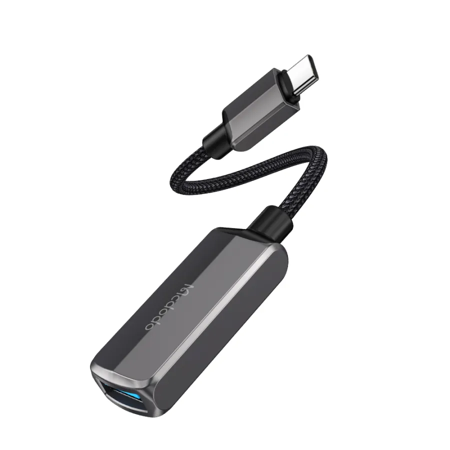 Адаптер Lightning към USB, алуминиев Lightning, 2.4A - Mcdodo (CA-2830) - тъмно сив
