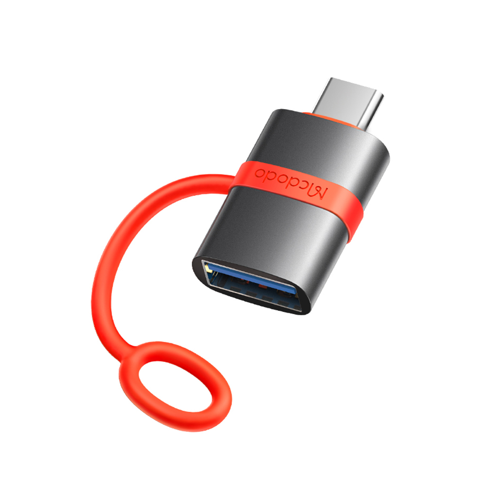 USB към Type-C адаптер, 5Gbps, преносим дизайн, Plug&Play - адаптер Mcdodo (OT-3810) - Сив
