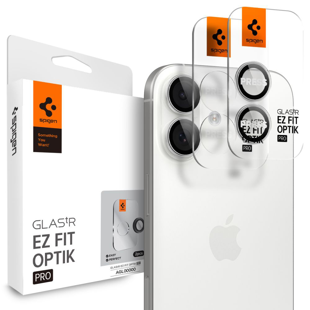 Фолио за камера за iPhone 17 / iPhone 16 Plus / iPhone 16 (комплект 2) - Spigen Glas.tR Optik EZ Fit Pro (AGL10126) - Сребрист