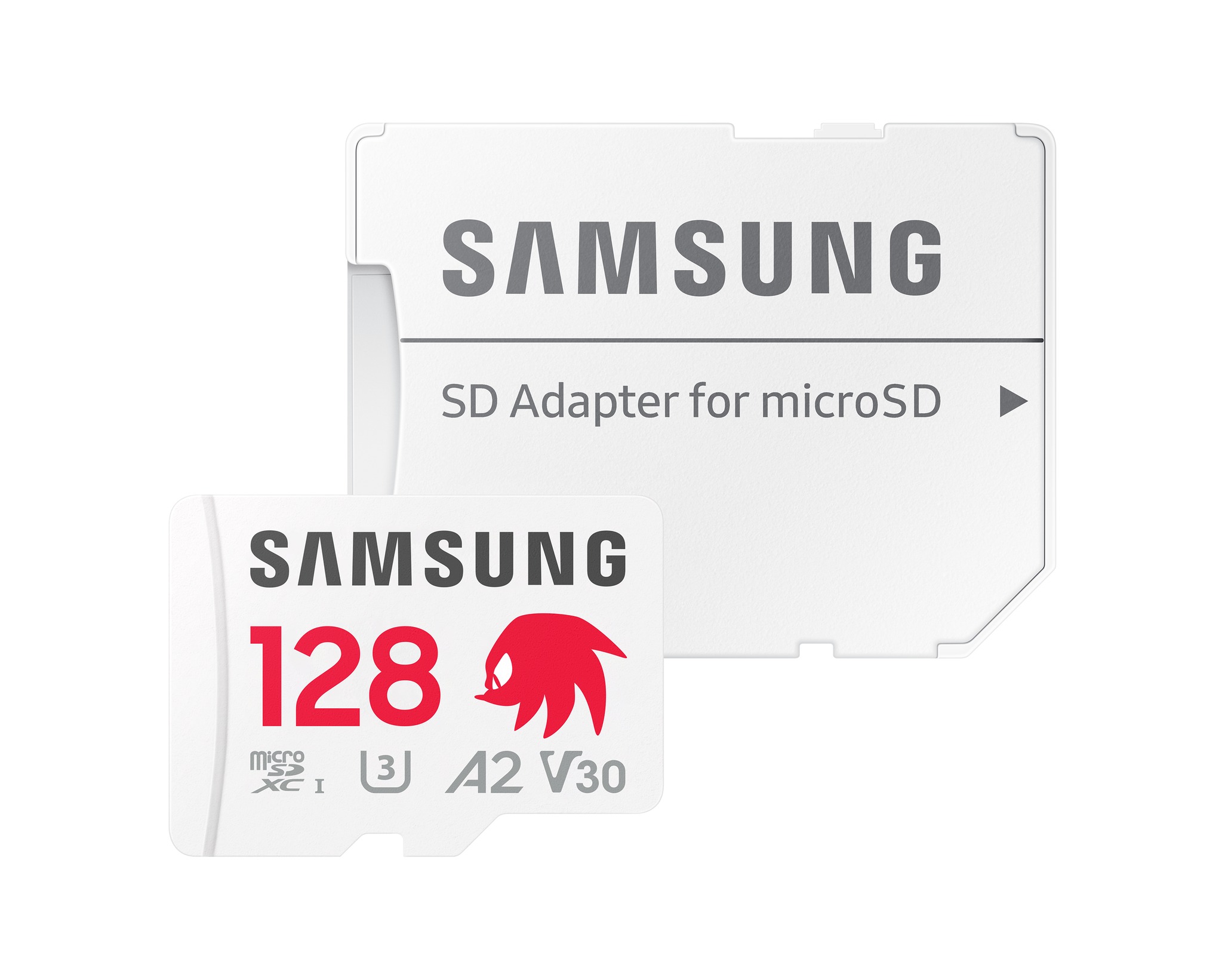 Карта с памет, адаптер, 128GB, клас 10, UHS-I, 180MB/s - Samsung PRO Plus SONIC (MB-MD128SA/LC1) - червен/бял