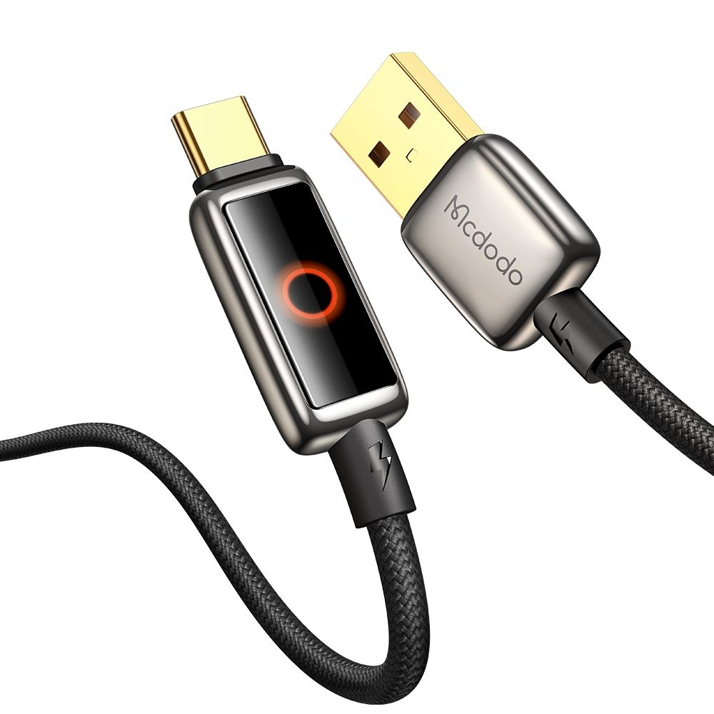 Кабел, USB-C към USB-A, цифров дисплей, автоматично изключване, 6A, 1,2 м - Mcdodo (CA-6650) - Черен