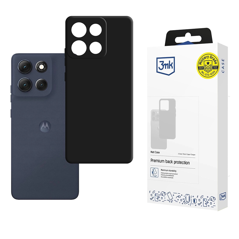 Калъф за Motorola Moto G86 - 3mk Matt Case - Черен