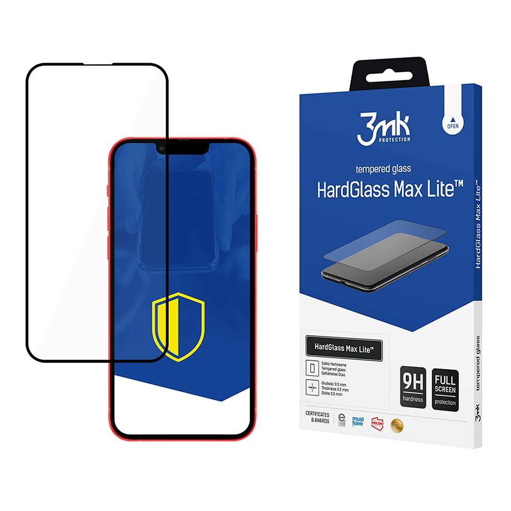 Калъф за iPhone 13 / iPhone 13 Pro - 3mk HardGlass Max Lite закален протектор за екран - Черен
