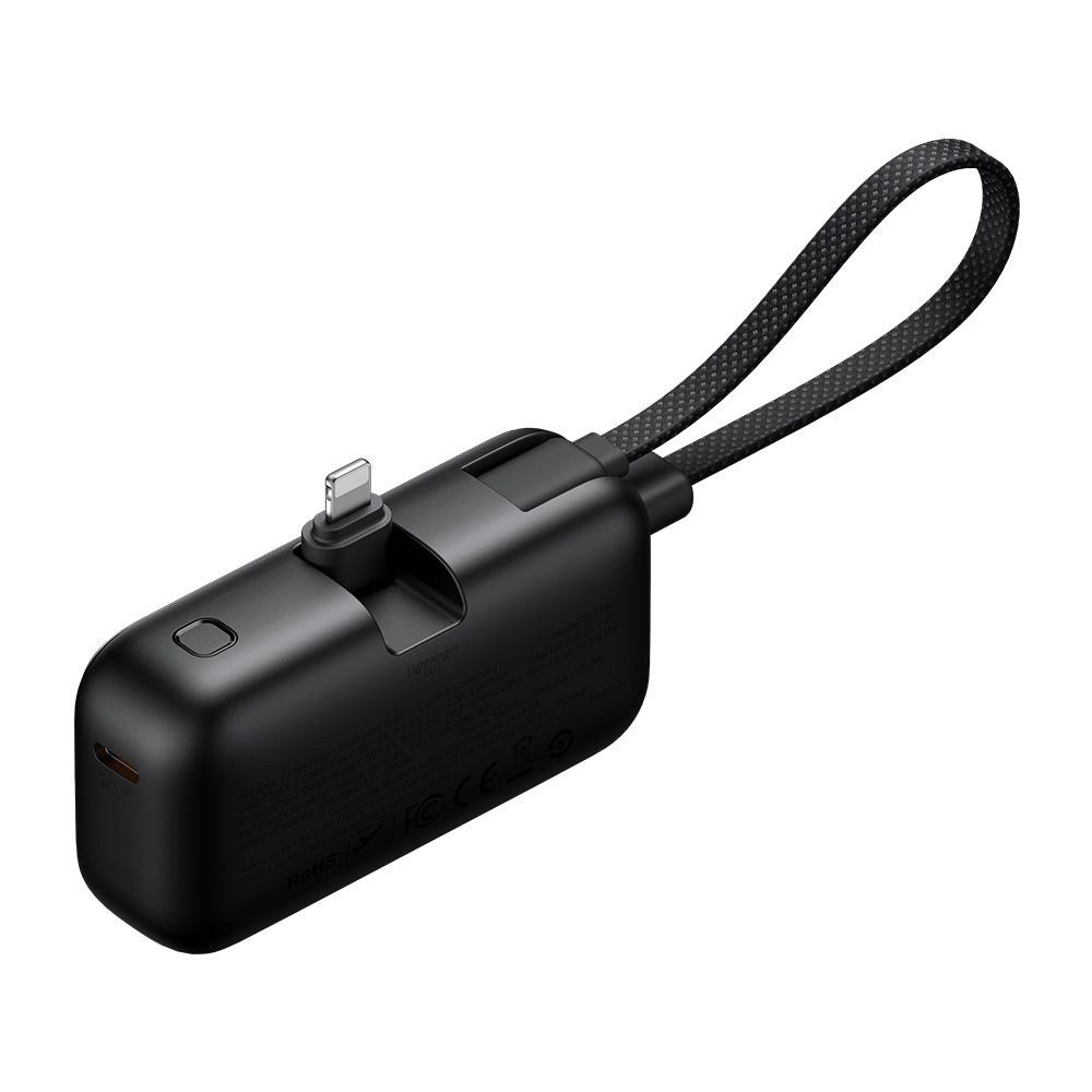 Външна батерия с кабел, Lightning конектор, 5000 mAh, 22,5 W - серия Mcdodo FreeKit (MC-7800) - черна