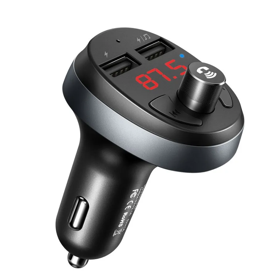 Зарядно за кола с FM модулатор, LED дисплей, 2x USB- Mcdodo (CC-6880) - черно