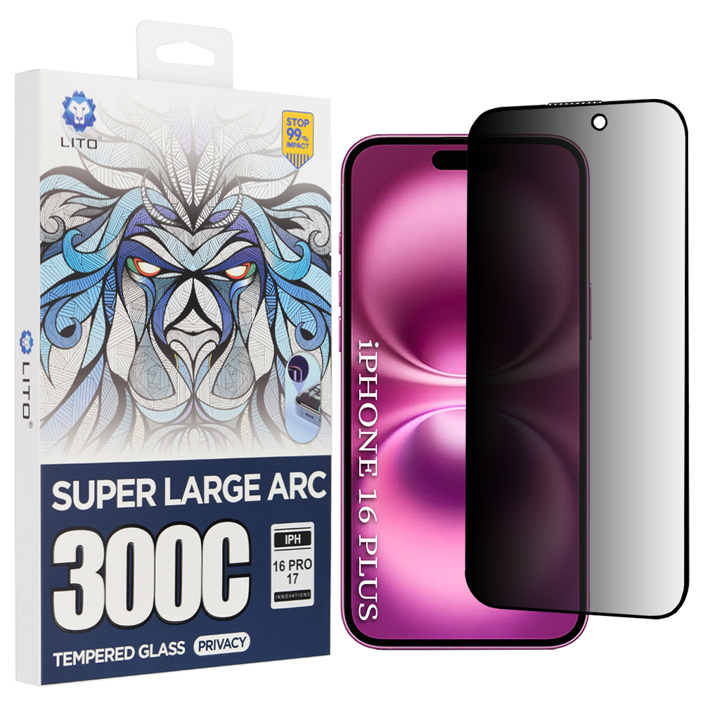 Калъф за iPhone 16 Plus - Lito D+ Max Privacy 300C - Черен