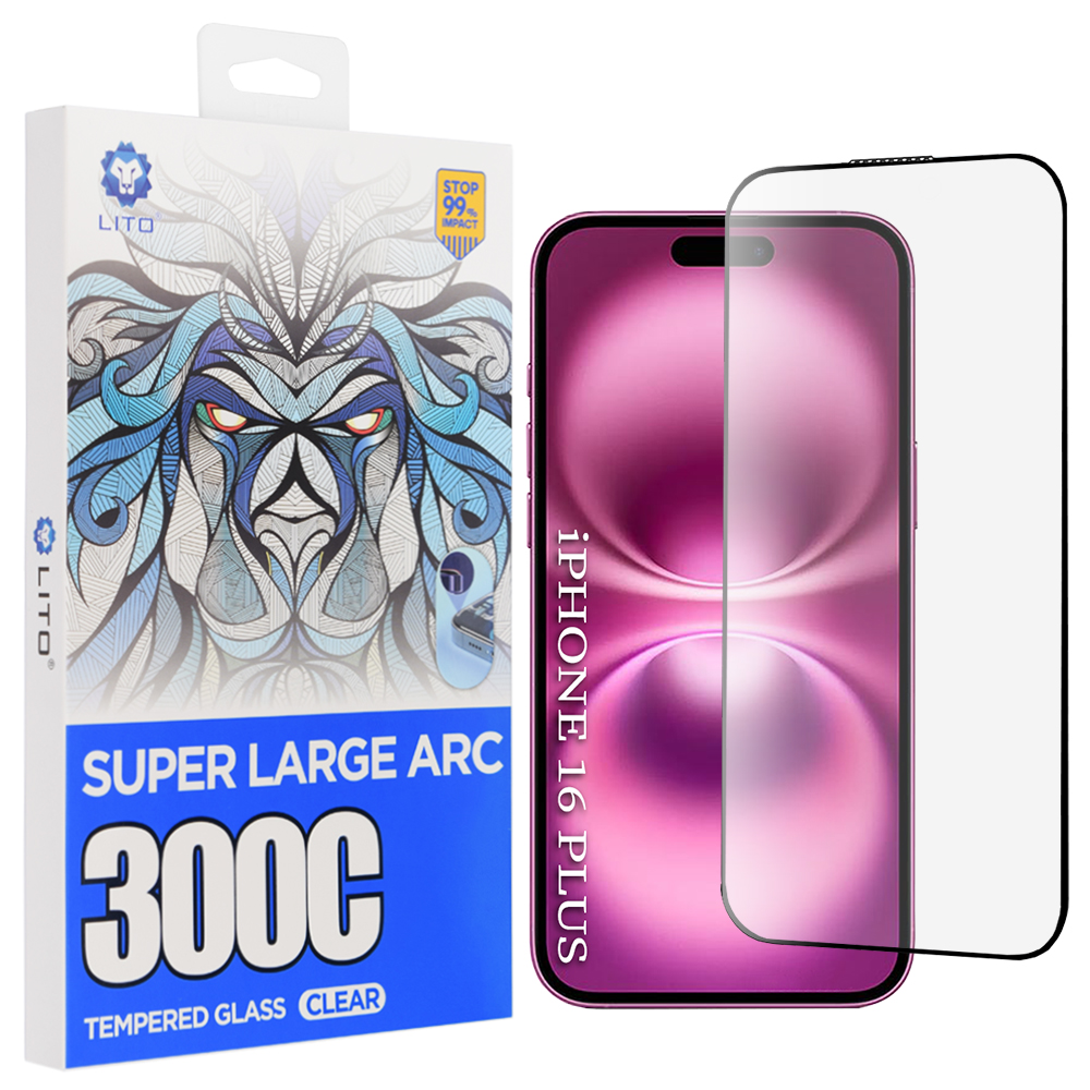 Скрийн протектор за iPhone 16 Plus - Lito D+ Max 300C - Черен