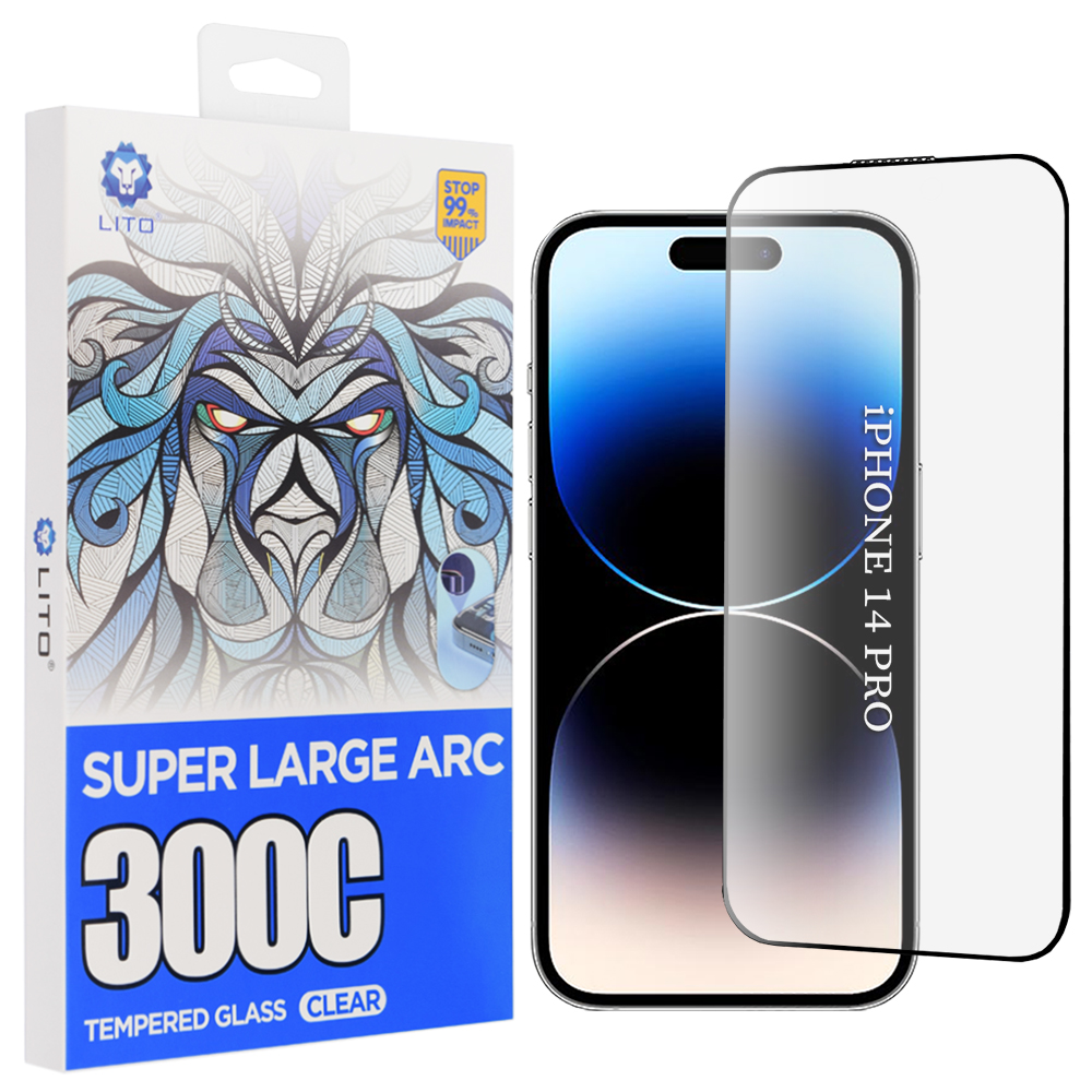 Скрийн протектор за iPhone 14 Pro - Lito D+ Max 300C - Черен