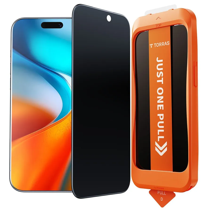 Калъф за iPhone 17 Pro - Torras GlassGo Install Master Privacy - Черен