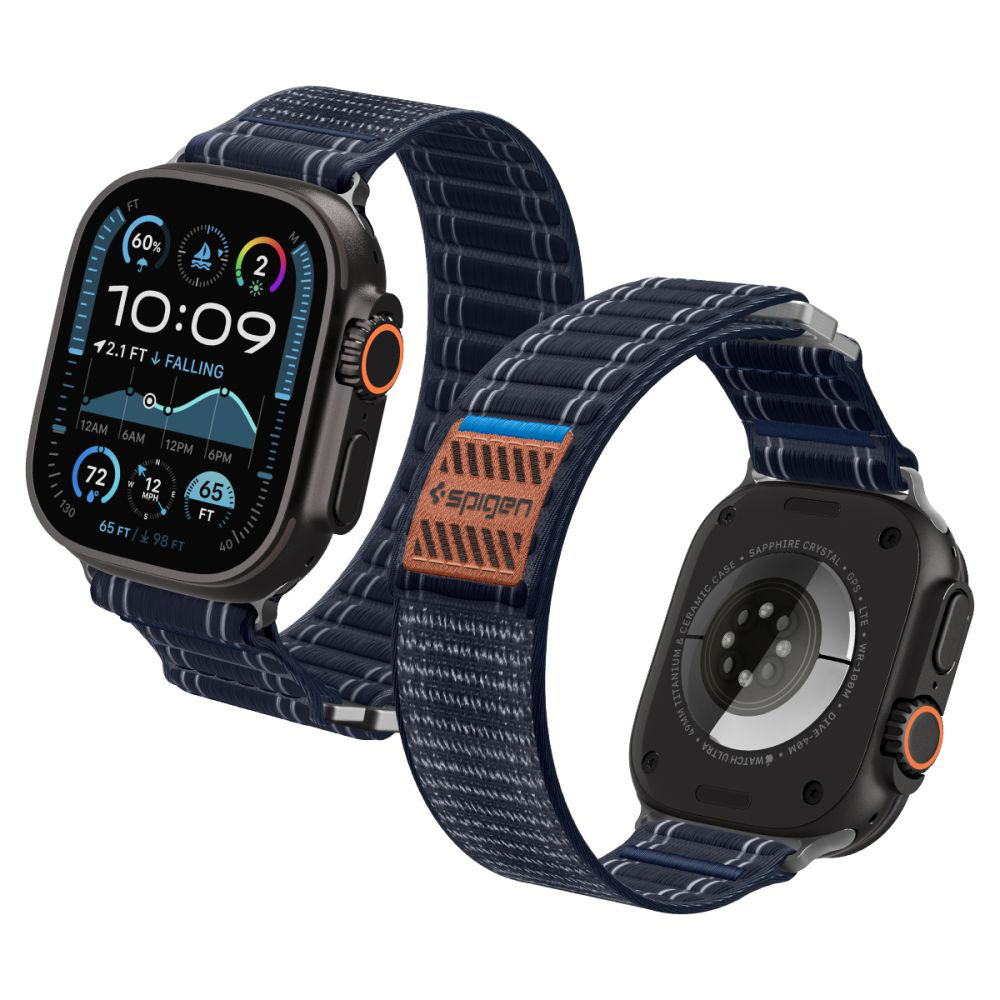 Каишка за Apple Watch 8/9/9/10/10/11/SE/SE 2/SE 3/Ultra/Ultra 2/Ultra 3 (44/45/46/49/49mm) - Spigen Watchband WBF0 (AMP10143) - Тъмносин