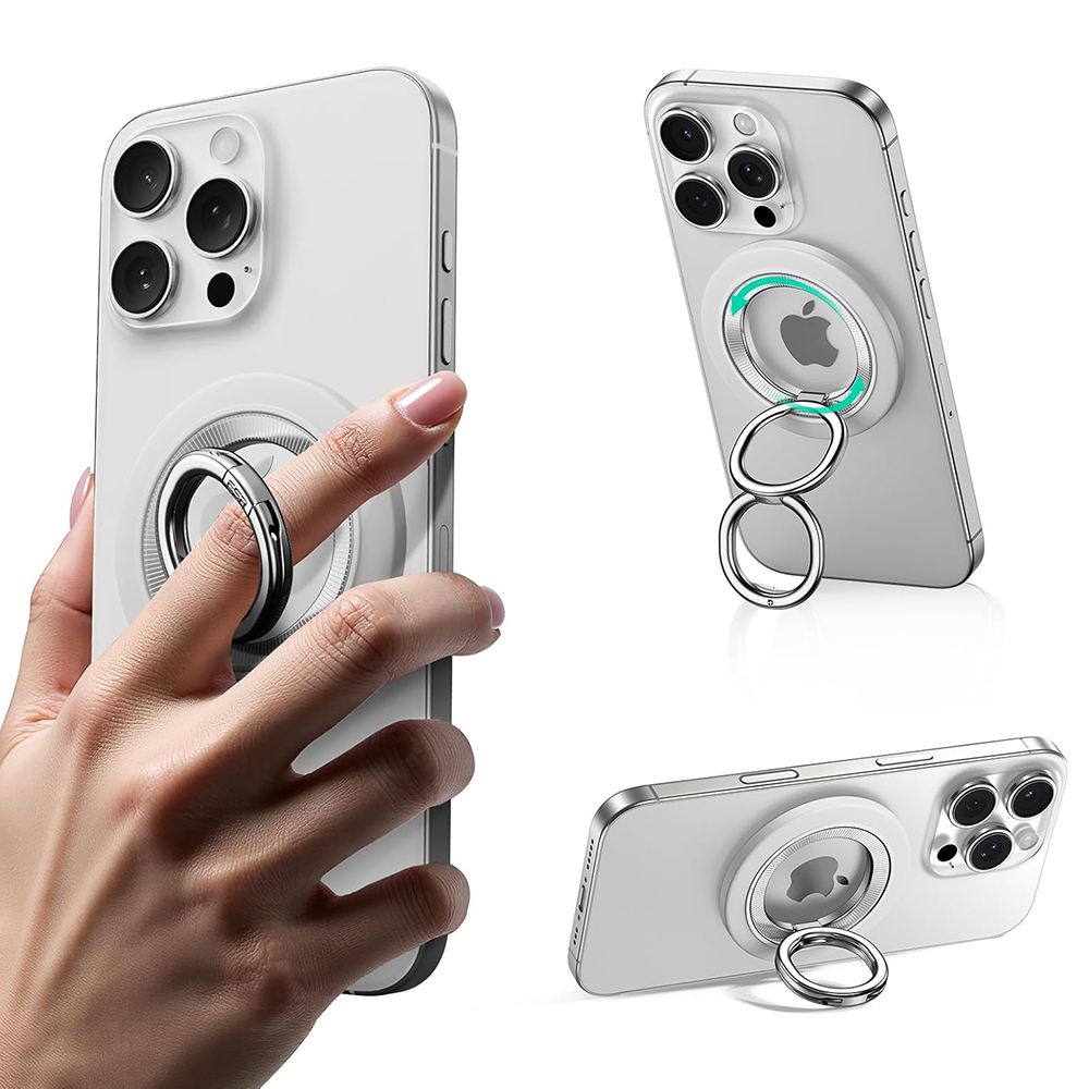 Ултра тънък, въртящ се магнитен държач за телефон - ESR Phone Grip Stand HaloLock (2K6180261) - Бял