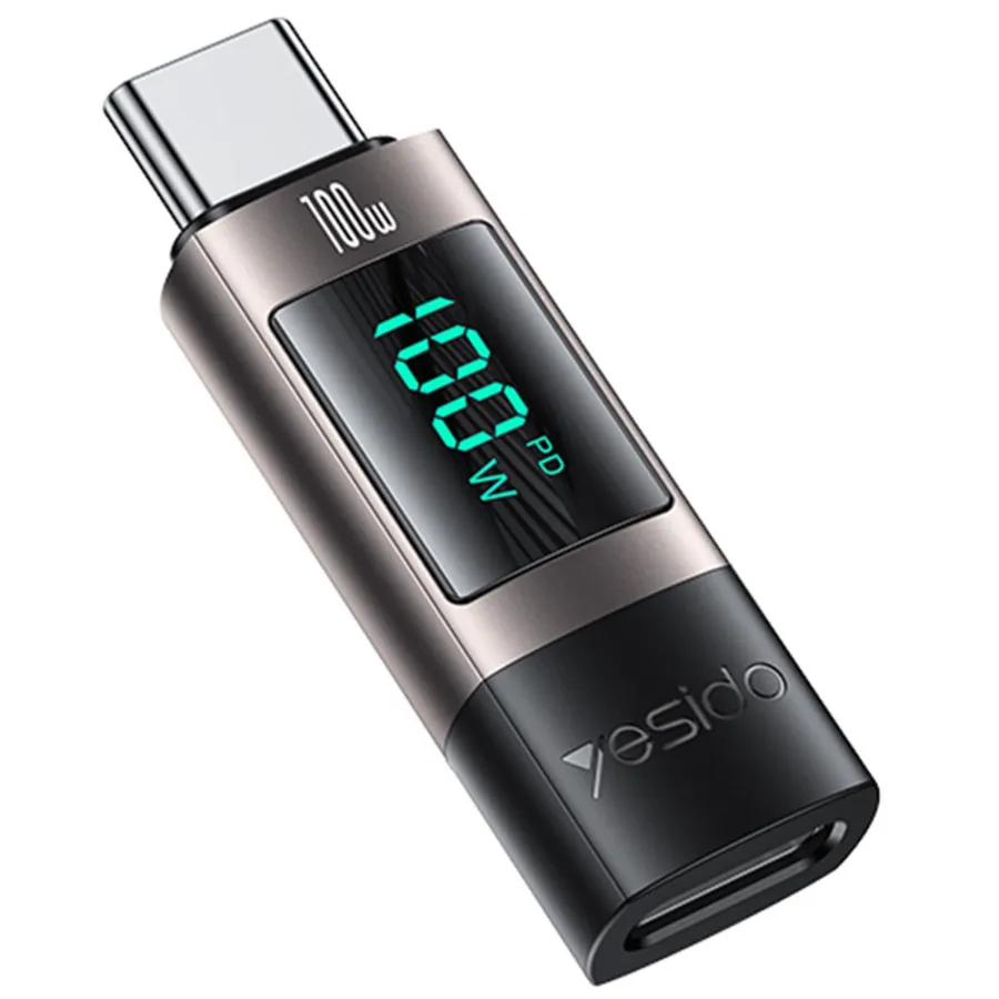 USB-C адаптер, дисплей, бързо зареждане - Yesido (GS24) - Сив