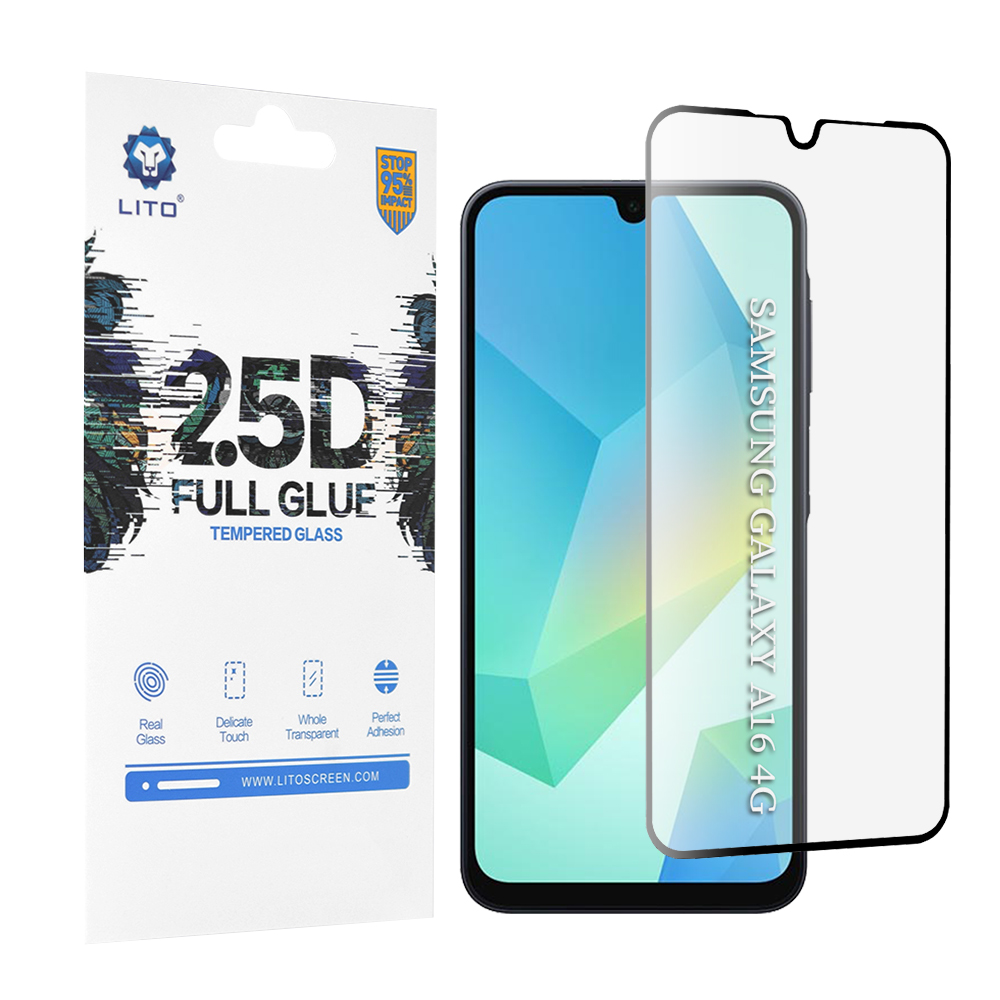 Капак за Samsung Galaxy A16 4G / A16 5G / A17 4G / A17 5G - Lito 2.5D FullGlue Glass - Черен