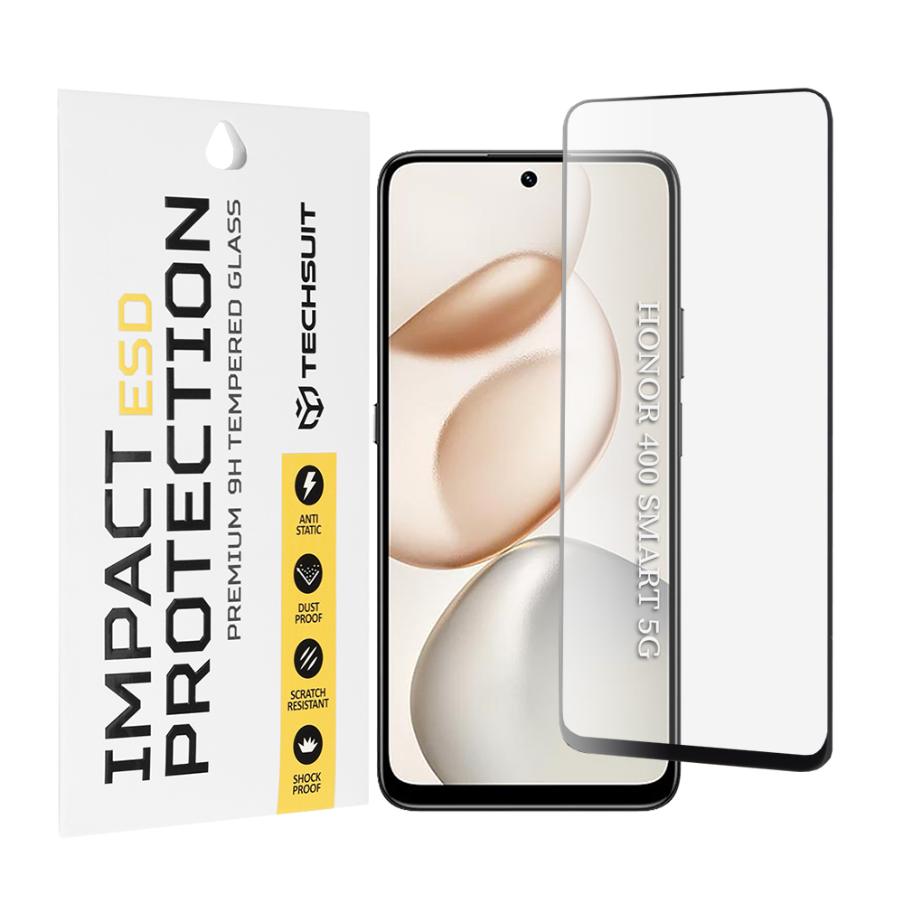 Капак за Honor 400 Smart 5G / 400 Smart 4G / 200 Smart / 90 Smart / X7d 4G / X7b 4G / X7b 5G / X7c - Techsuit ESD Glass - Черен