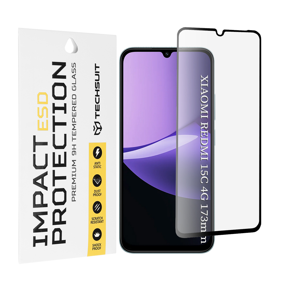 Калъф за Xiaomi Redmi 15C 4G / Redmi 15C 5G / Poco C85 4G - Techsuit ESD Glass - Черен