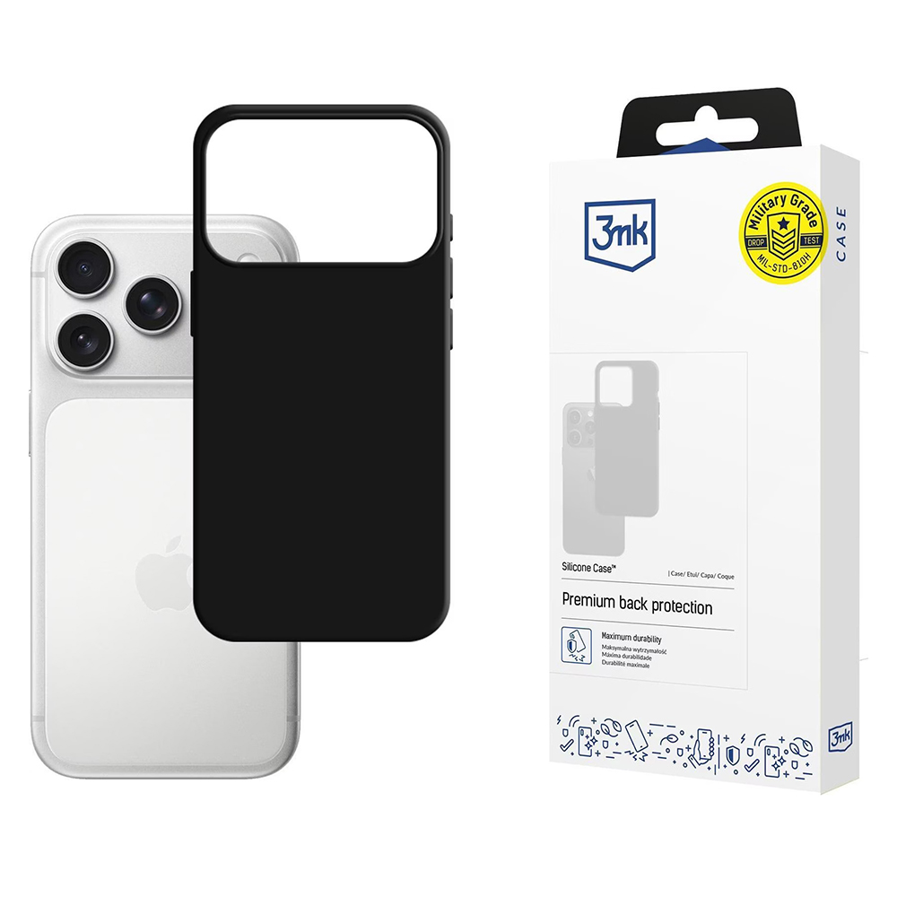 Калъф за iPhone 17 Pro Max - 3mk Silicone Case - Черен