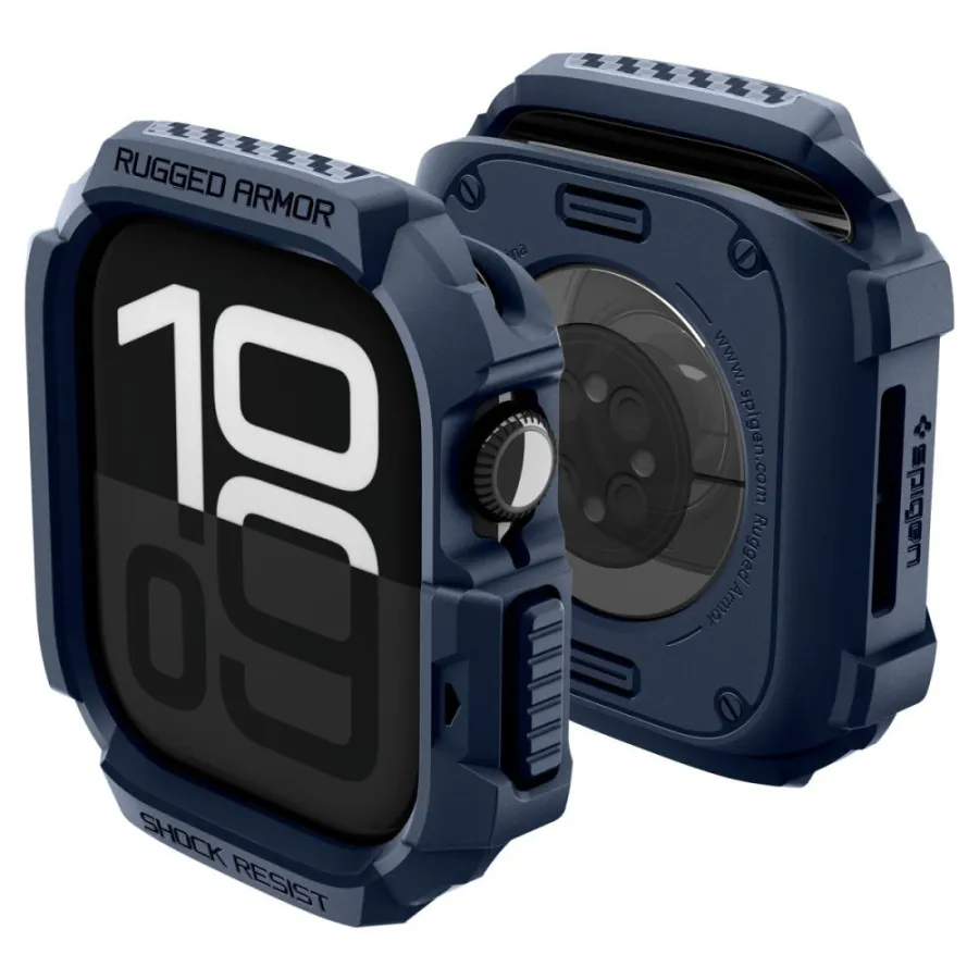 Калъф за Apple Watch 10 42mm / Watch 11 42mm - Spigen Rugged Armor V2 (ACS10492) - Тъмносин Син