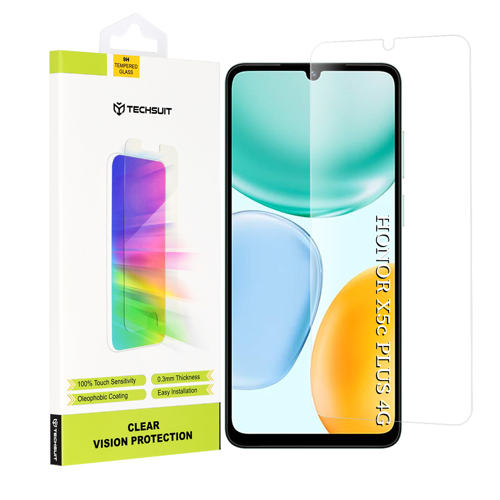 Капак за Honor X5c Plus - Techsuit Прозрачен Vision Glass - Прозрачен