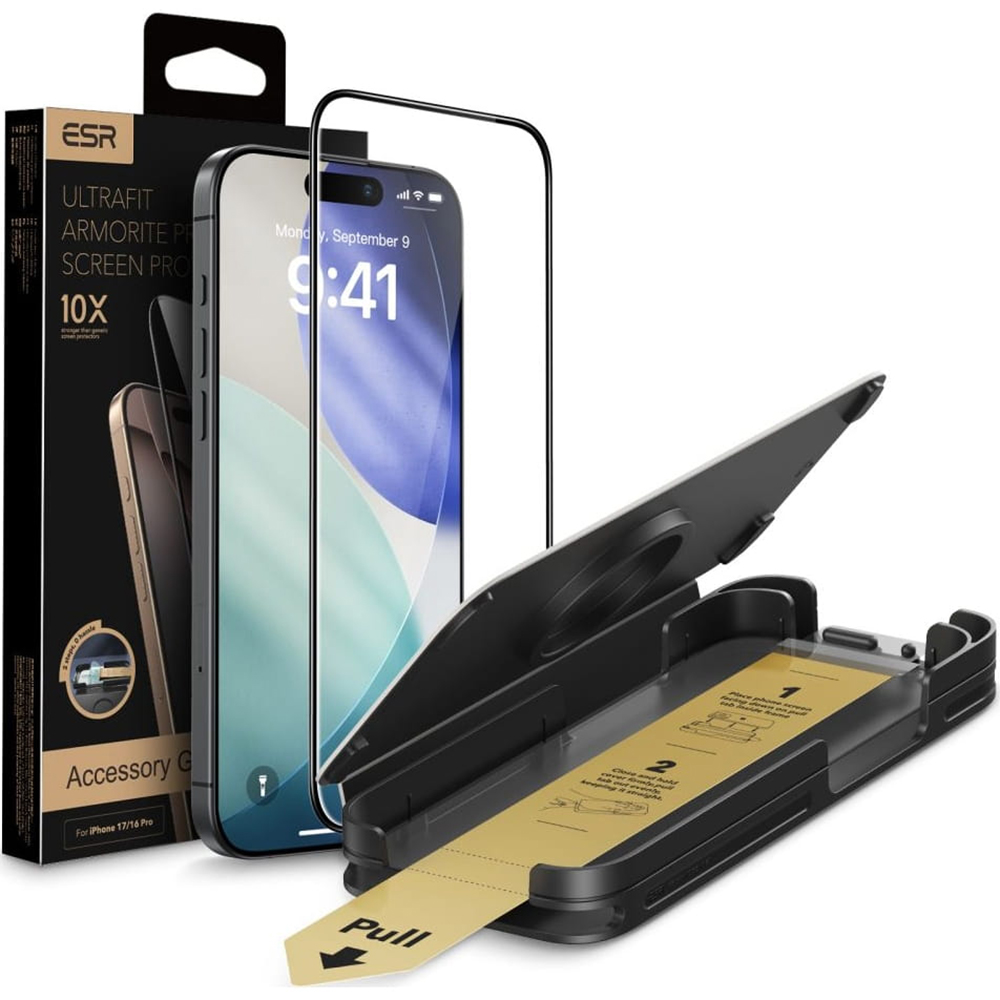 Калъф за iPhone 16 Pro / iPhone 17 - ESR Corning Gorilla Glass UltraFit™ - Черен